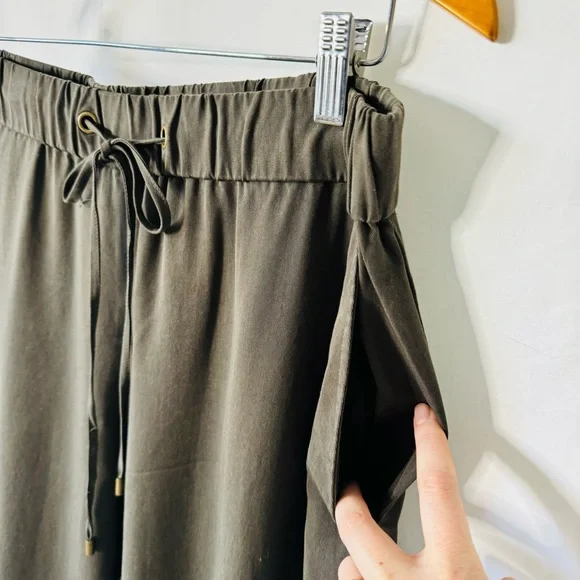 Eileen Fisher Army Green Ankle Zip Jogger Pants - Picture 6 of 11